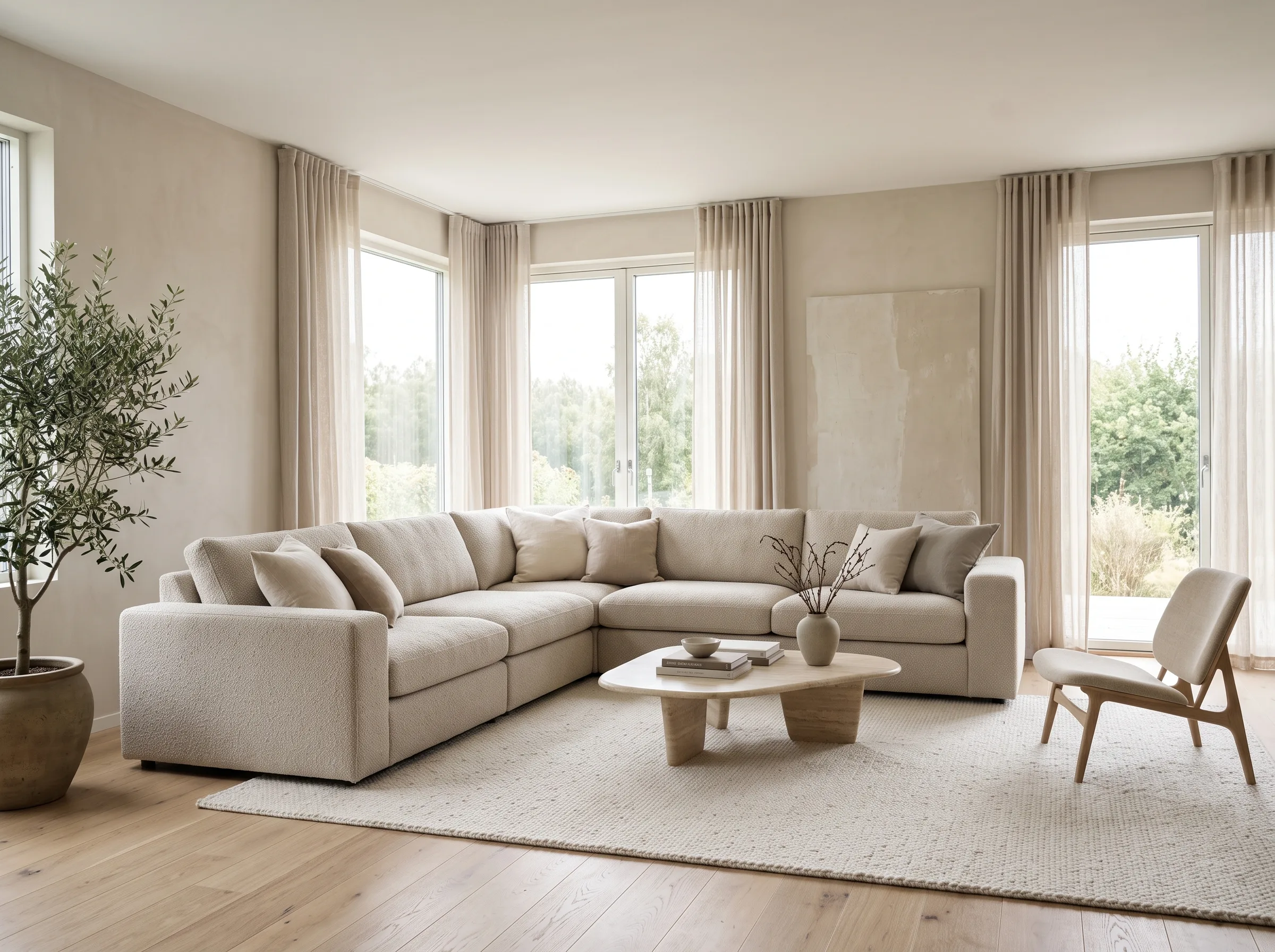 custom furniture Dubai modern sofa in neutral living room