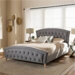 Haven Hush Contemporary Fabric Curved Tufted Bed