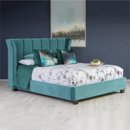 Dusk Delight Curved Velvet Upholstered Bed
