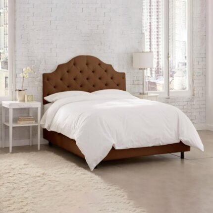 Rise Deep Button Tufted Curved Headboard Bed