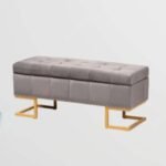 Ellry Luxe Fabric Storage Ottoman Bench