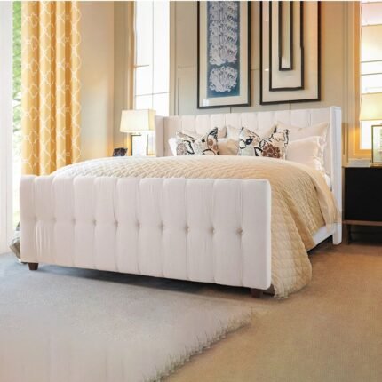 Zolie Fabric Upholstered Button Tufted Bed