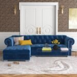 Jilian Velvet Left Hand Facing Sectional L-Shape Sofa
