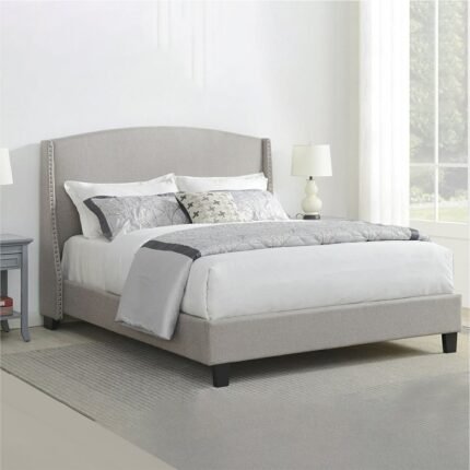Lotus Nail head Upholstered Bed