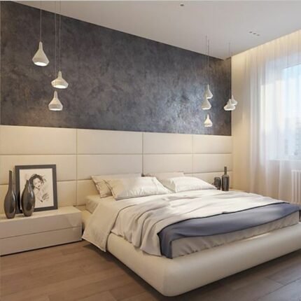 Nature Royal WallPanel Headboard Bed in Beige