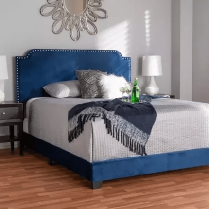 Sila Velvet Panel Bed
