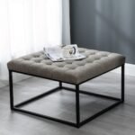 Square Button Tufted Ottoman