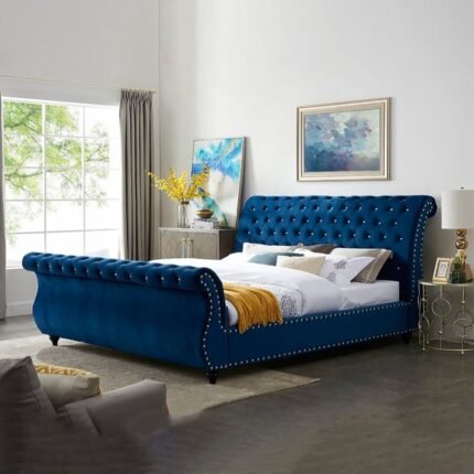 Masate Tufted Upholstered Sleigh Bed