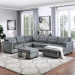 U-Shape U-Shape Sectional Sofa Storage Ottoman