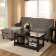 Fabric-Upholstered Tufted 2-Seater Sectional Sofa