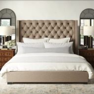Abeyta Upholstered Wingback Linen Fabric Bed