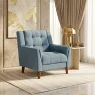 Modern arm chair for living room – blue accent chair and single seater sofa alternative for UAE homes