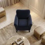1 seater sofa chair blue fabric for living room and bedroom in Sharjah
