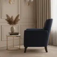 Living room armchair blue fabric single sofa chair modern style in Abu Dhabi