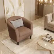 Modern arm chair for living room – brown accent chair and 1 seater sofa style seating for UAE homes and apartments