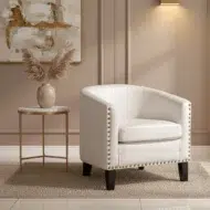 Living room armchair white leather single sofa chair modern style in sharjah uae.