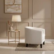 Single sofa chair white leather armchair for modern home interior uae furniture