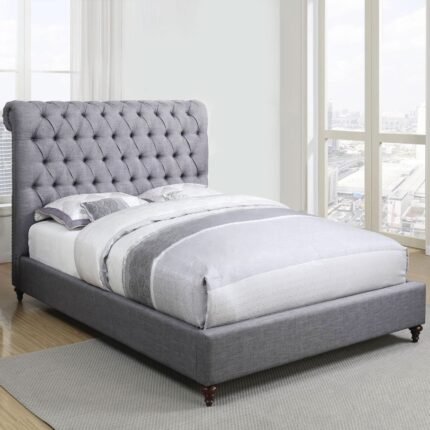 Rolled Top Upholstered Bed