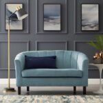 Channel Upholstered Velvet Loveseat