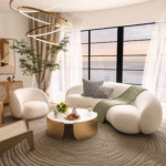 Noble Luxury Fabric Cloud Shaped Sofa