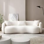 SoftCrest Fleece Fabric Overstuffed Sofa