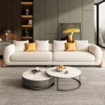 RestEase Fleece Fabric Overstuffed Multifunction Sofa set