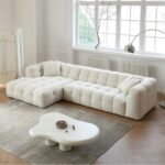 Aristocrat Fleece Fabric Cloud L-shaped Sofa