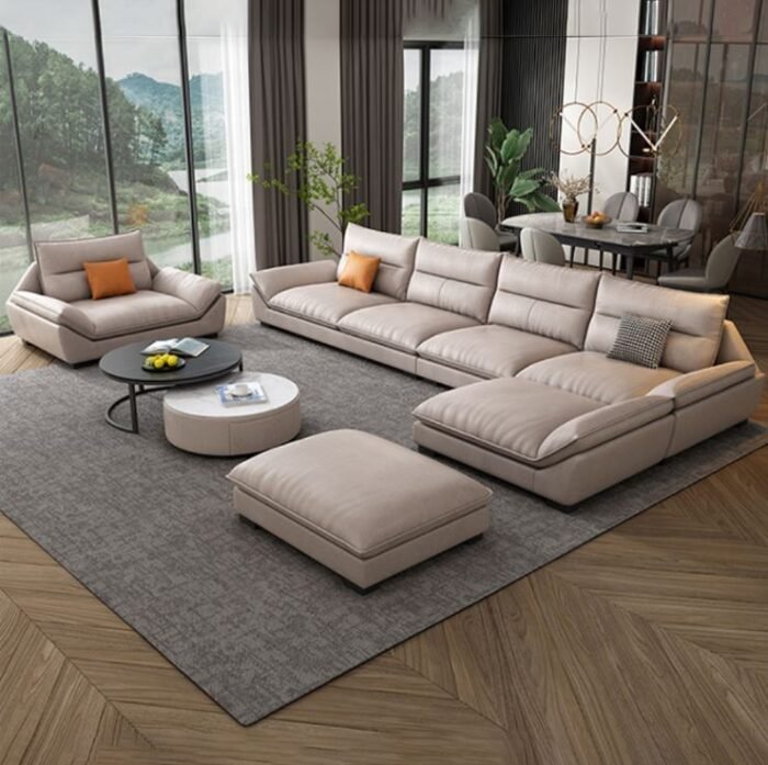 6-Seater-Leather Sofa