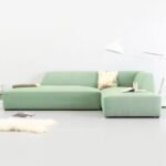 Slate 3 Seater L-Shape Velvet Sofa