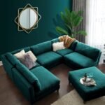 Aurora 5 Seater U-Shape Velvet Sofa