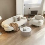 Settee Boucle Fabric Sofa Set