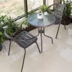 Stylish 3-Piece Garden Dining Set, Brown Poly Rattan