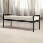 Boucle Fabric Upholstered Bench