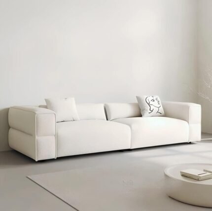 Modern White Minimalist Sofa - Kustom Deco Furniture