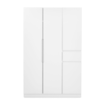 3-Door Wardrobe, White