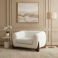 Modern arm chair for living room – boucle sherpa accent chair and 1 seater sofa alternative for UAE homes