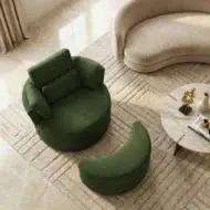 Modern arm chair for living room – green accent chair and 1 seater sofa alternative for UAE modern home interiors