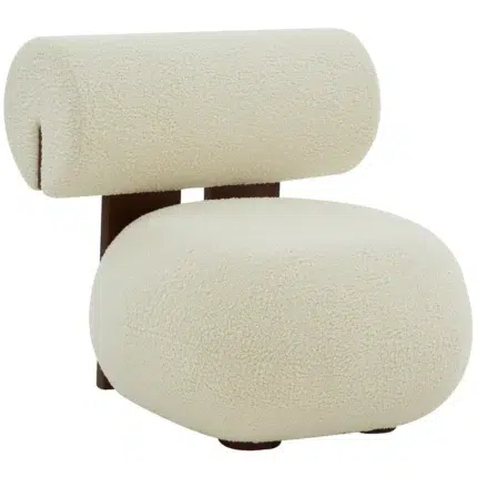 Boucle upholstered 1 seater sofa chair – modern arm chair for living room, lounge and apartment interiors