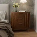 Modern Brown Nightstand with Drawers