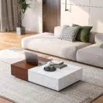 Modern Style Walnut Coffee Table