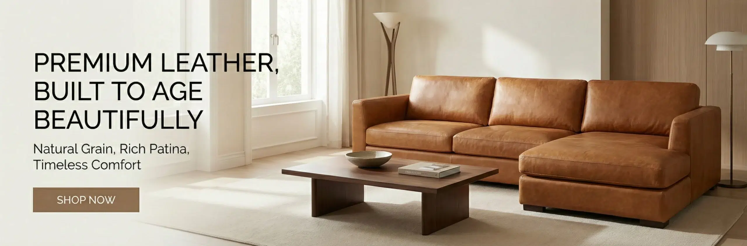 Leather custom sectional sofa Dubai premium Italian full-grain natural patina luxury upholstery investment