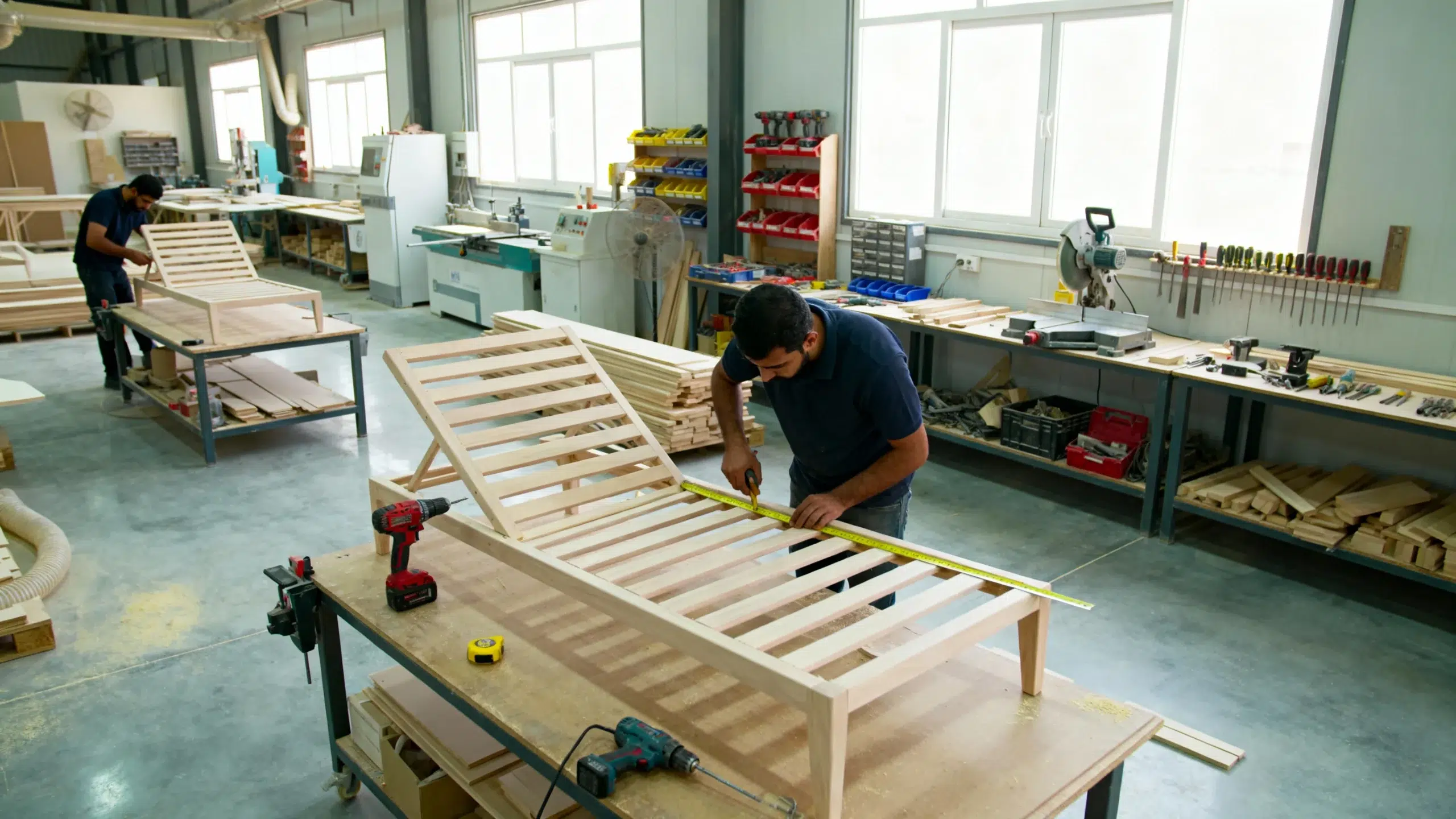 Kustom Deco Dubai furniture workshop custom chaise lounge manufacturing UAE made