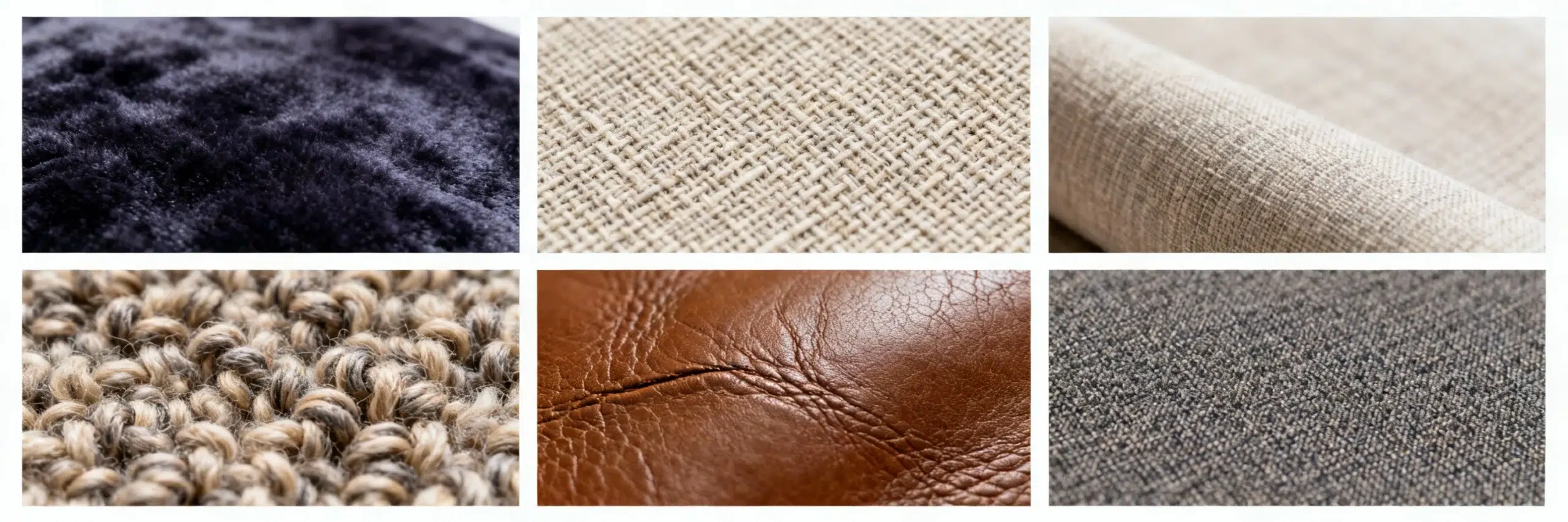 Accent chair upholstery fabric textures Dubai velvet linen bouclé leather close-up details
