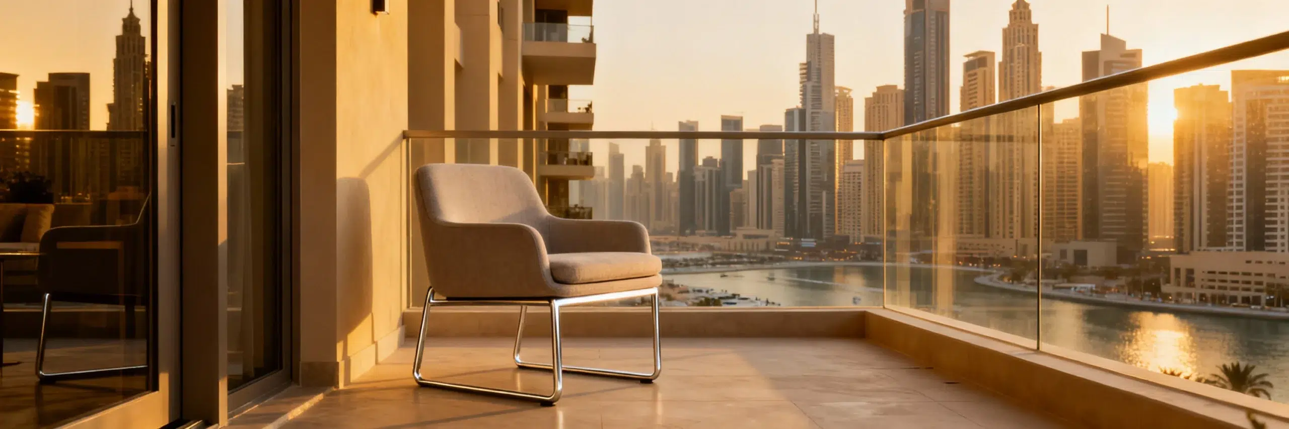 Compact accent chair Dubai Marina balcony space-saving apartment furniture custom-made