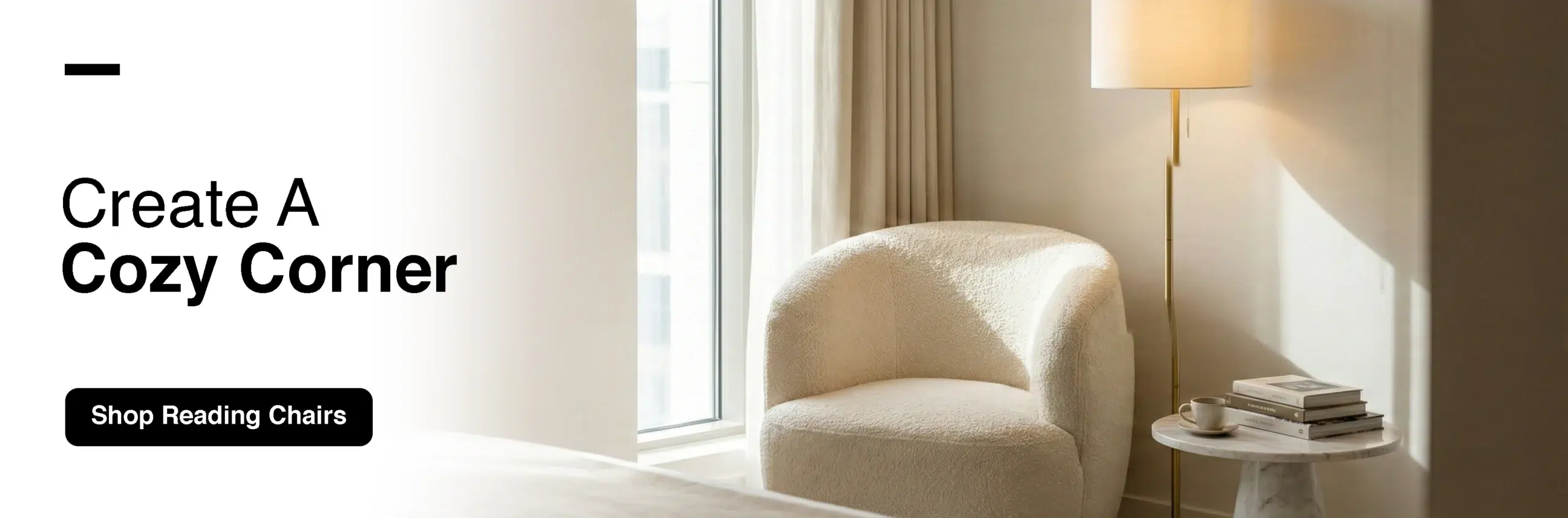 Custom cream boucle armchair creating cozy reading nook in Dubai master bedroom with luxury hotel styling
