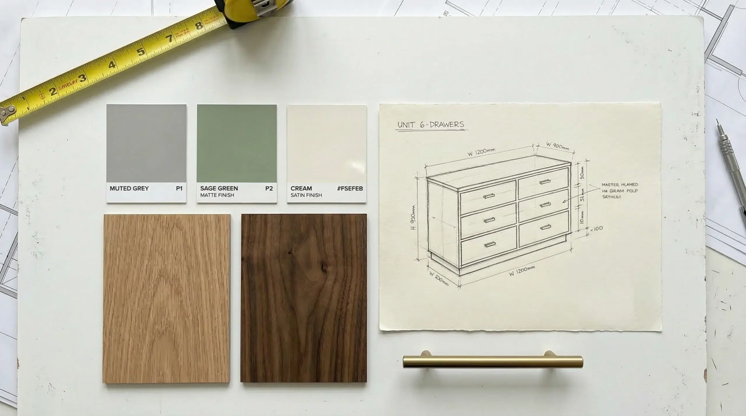 Custom chest of drawers finish and hardware options Dubai UAE Kustom Deco