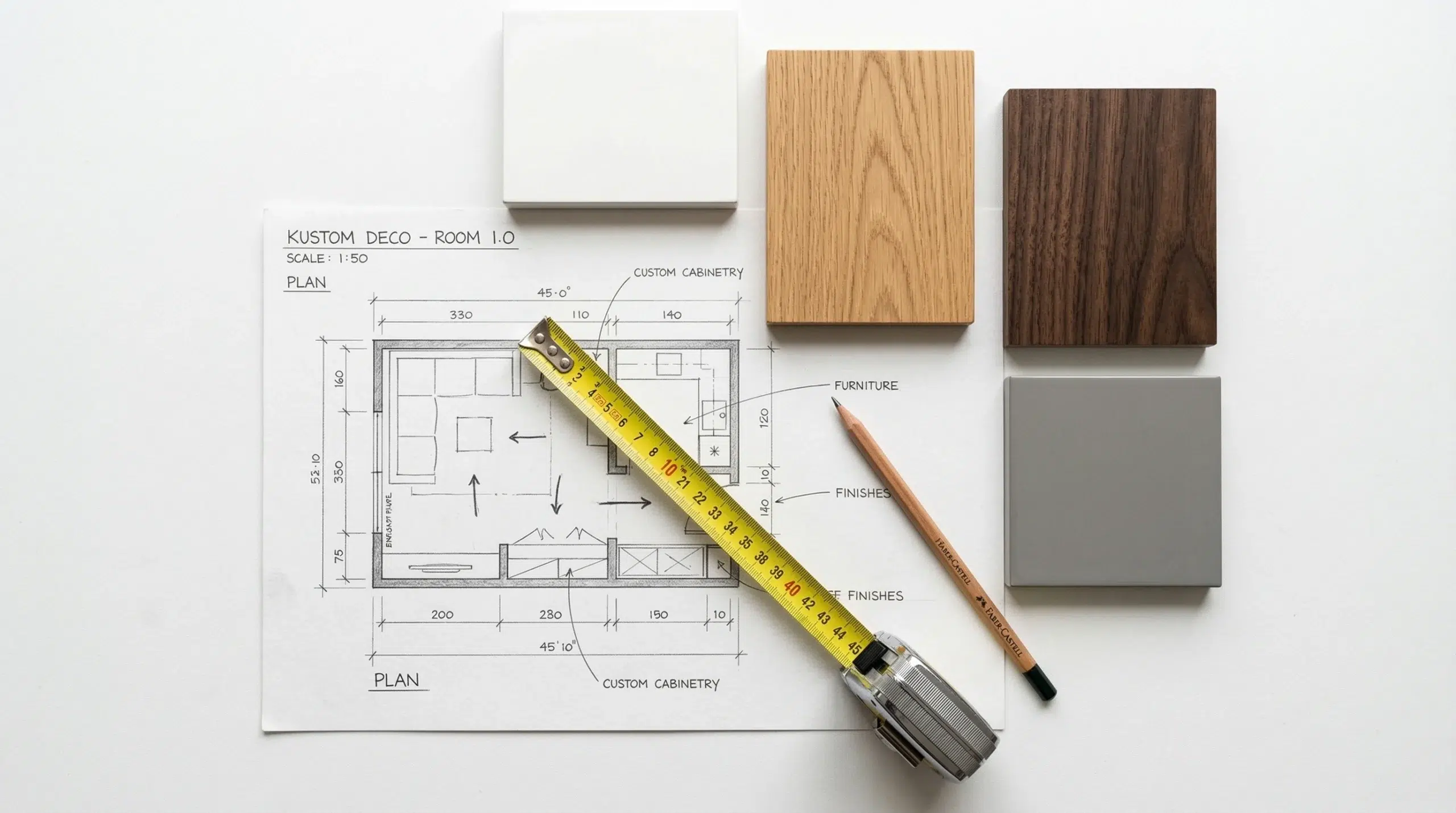 Custom study desk finish and configuration options — Kustom Deco Dubai furniture customization