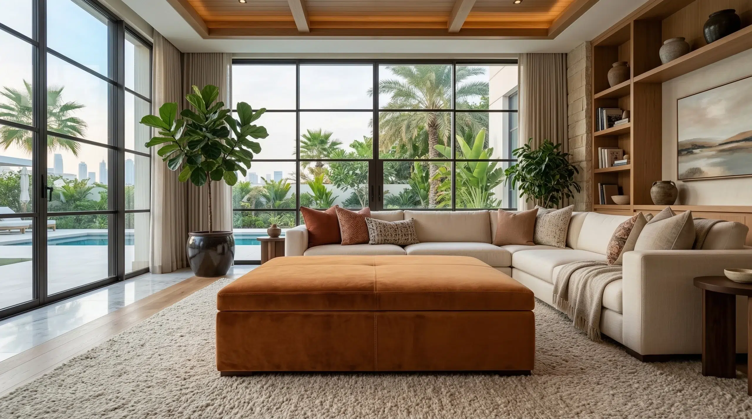 Contact Kustom Deco for custom ottomans Dubai UAE — bespoke poufs made to order