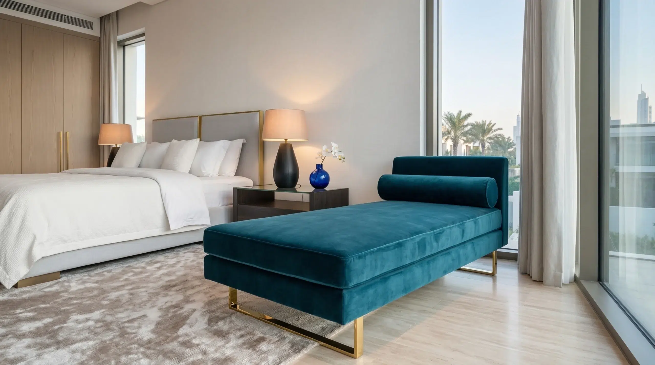 Custom upholstered velvet daybed Dubai — Kustom Deco made to order