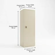 Zenvique metal storage cabinet for office furniture in Dubai UAE with slim beige metal body and minimalist modern design